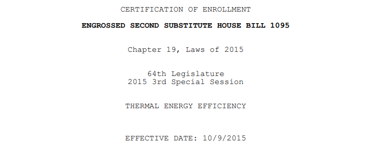 ESSHB 1095, which codified Washington's consideration of CHP/district heat systems. (Credit: Washington State)