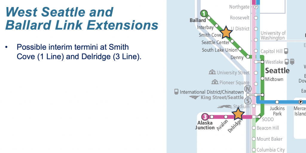 How the Ballard and West Seattle Link extensions could be phased. (Sound Transit)