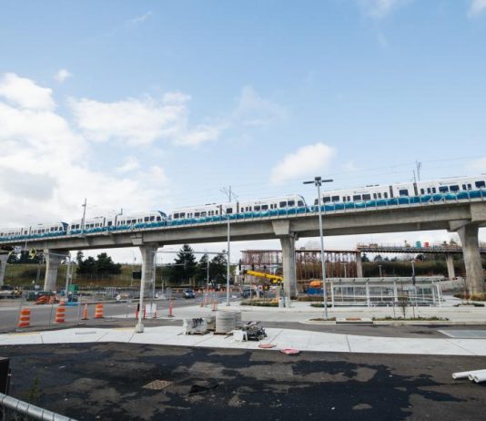 Most Seattleites Are Willing to Pay More to Speed Up Link Light Rail Expansion, a Poll Shows New elevated section of track near Northgate Station with light rail vehicle testing. (Sound Transit)