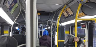 Riders on a Metro bus.