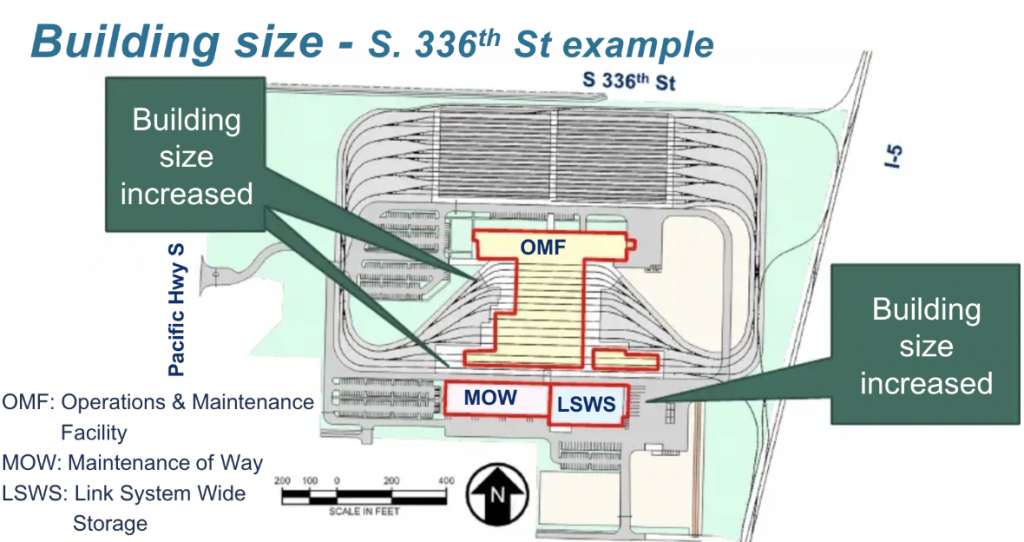 Example of how the building sizes have increased over original assumptions. (Sound Transit)
