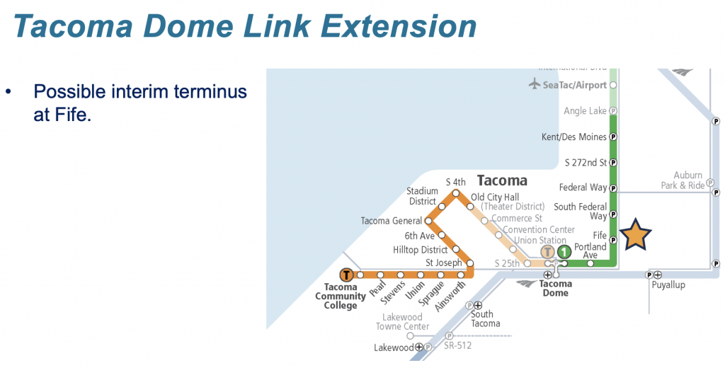 How the Tacoma Dome Link extension could be phased. (Sound Transit)