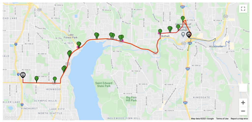 The 30% corridor plans, including station locations. (Sound Transit)