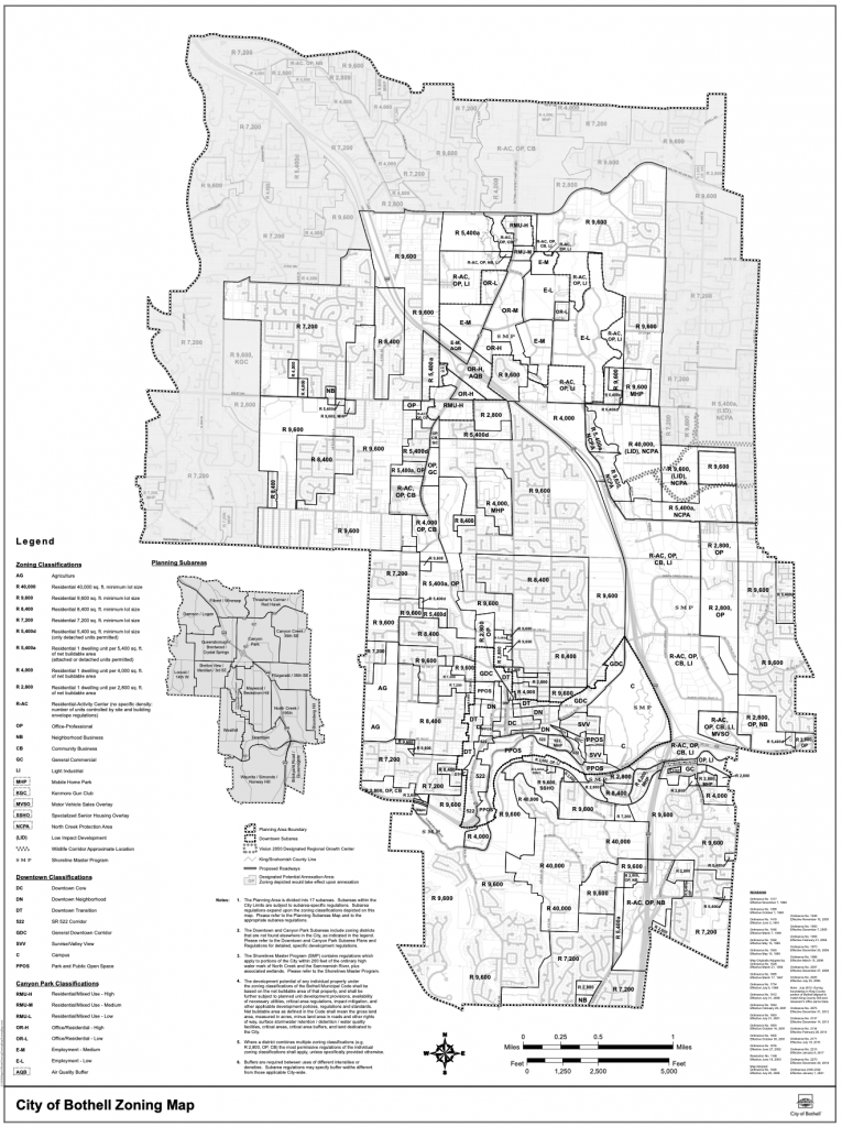 A zoning map of Bothell. (City of Bothell)