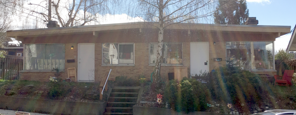 Photo of a single story side-by-side duplex in Wallingford, Seattle.