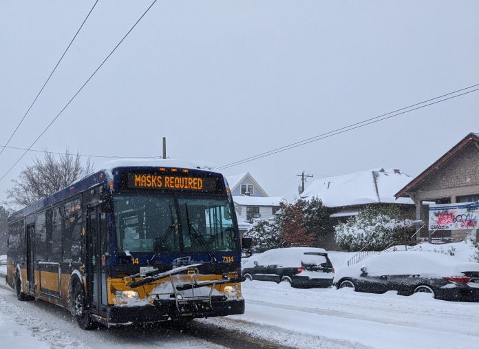 King County Metro Bus in the Snow