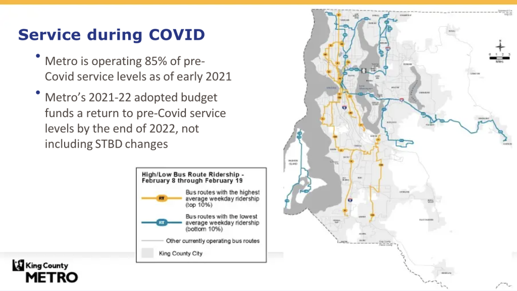 Metro's service levels during the pandemic. (King County)