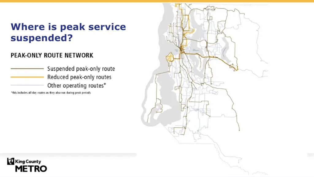 Metro's peak-only routes temporarily suspended during the pandemic. (King County)