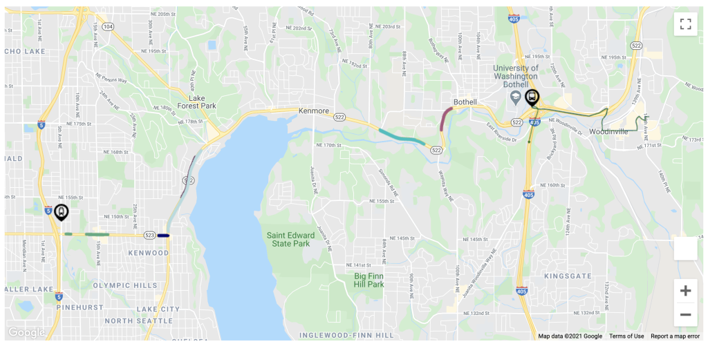 The new bus lane and transit signal priority improvements planned on the corridor. (Sound Transit)