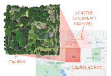 Why We Need an Affordable Talaris A map of Laurelhurt with a pop out of the Talaris site.