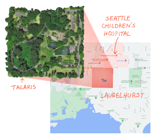 Why We Need an Affordable Talaris A map of Laurelhurt with a pop out of the Talaris site.