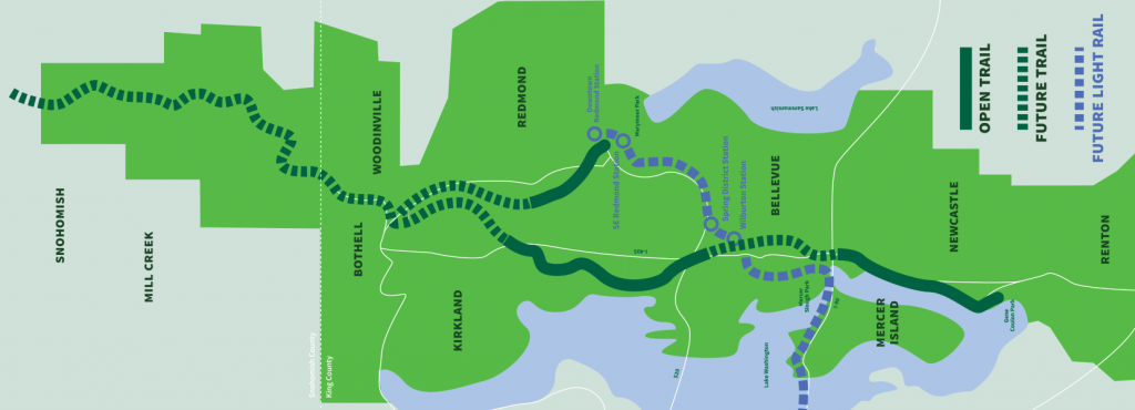 The overlap between Eastrail and East Link. (Courtesy of King County)