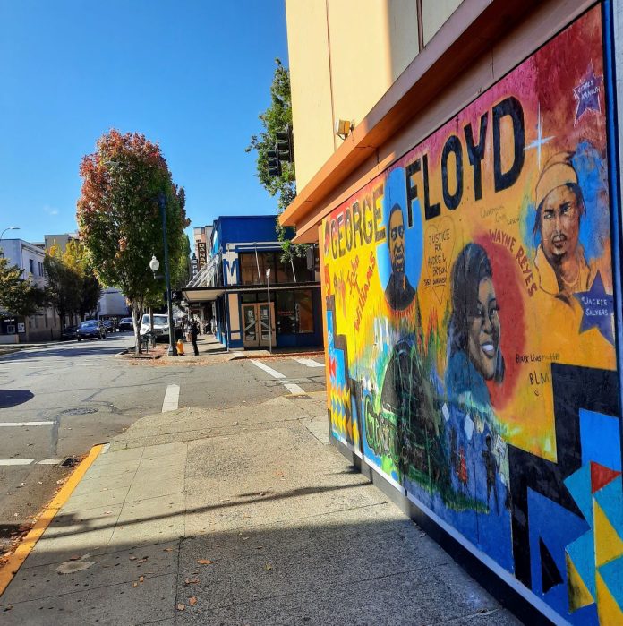 George Floyd mural in Olympia