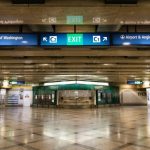 Mockup of what new overhead wayfinding signs will look like at Westlake Station. (Sound Transit)