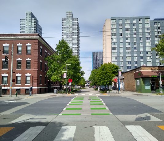 Laying Down Paint, Seattle Catches Up on Making Room for People Biking