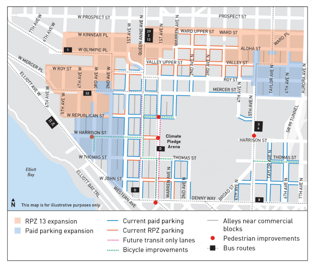 The finalized parking regulation changes for Uptown. (City of Seattle)