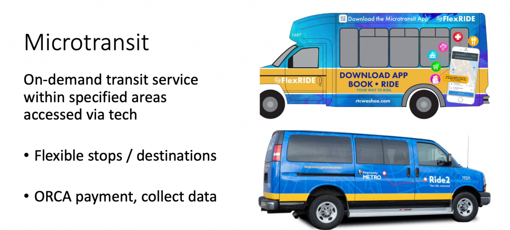 The kind of vehicles that might be used as part of the microtransit pilot program. (Community Transit)