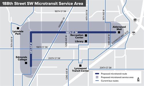 The conceptual 188th St SW/68th Ave W microtransit service area. (Community Transit)