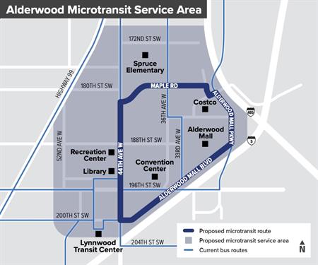 The conceptual Alderwood microtransit service area. (Community Transit)