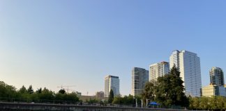 A view of a growing Downtown Bellevue from the city's central park.