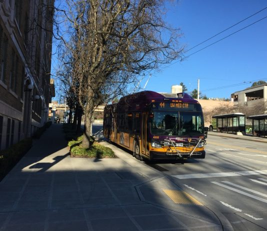 SDOT Rolling Out Emergency Bus Lane During the Montlake Bridge Closure A Route 44 bus on 15th Ave NE.