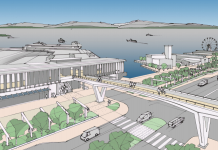 Two Very Different Pedestrian Bridges Coming to the Seattle Waterfront A pedestrian bridge over a waterfront highway