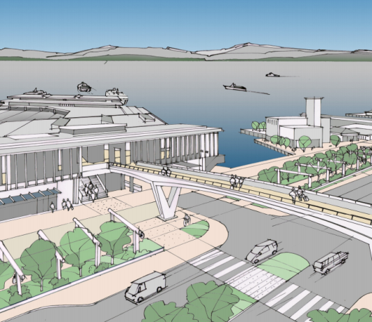 Two Very Different Pedestrian Bridges Coming to the Seattle Waterfront A pedestrian bridge over a waterfront highway
