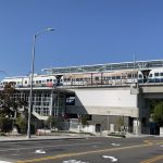 A light rail train at Northgate Station.