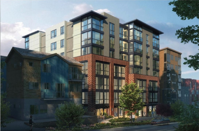 The proposed apartment building at 815 NE 66th St by skidmore janette, this would near the Roosevelt light rail station