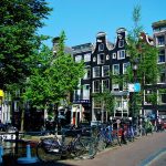 Amsterdam houses with bikes