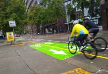 After Years of Delay, 4th Avenue Protected Bike Lane Opens Downtown