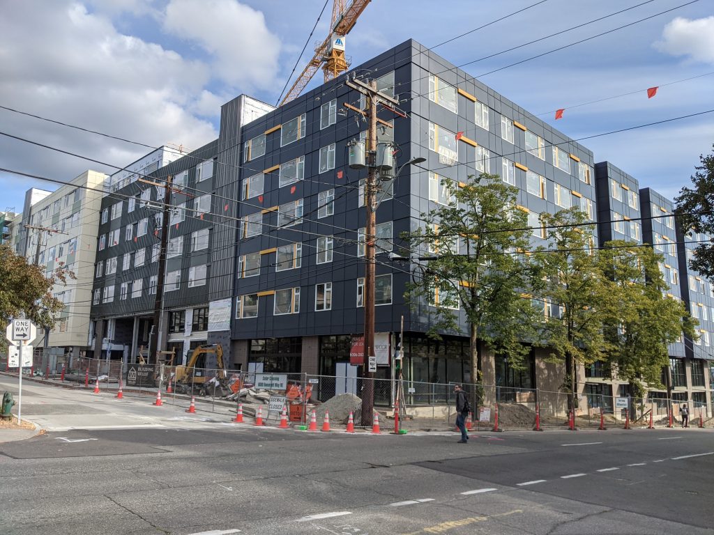 The under construction Cedar Crossing that is right next to the Roosevelt Light Rail Station