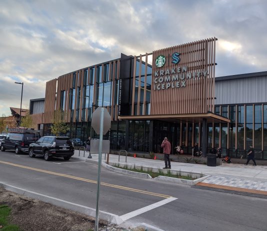 An Urbanist’s Destination Guide to the Northgate Station Area Photo of the eastern facade of the Kraken Community Iceplex