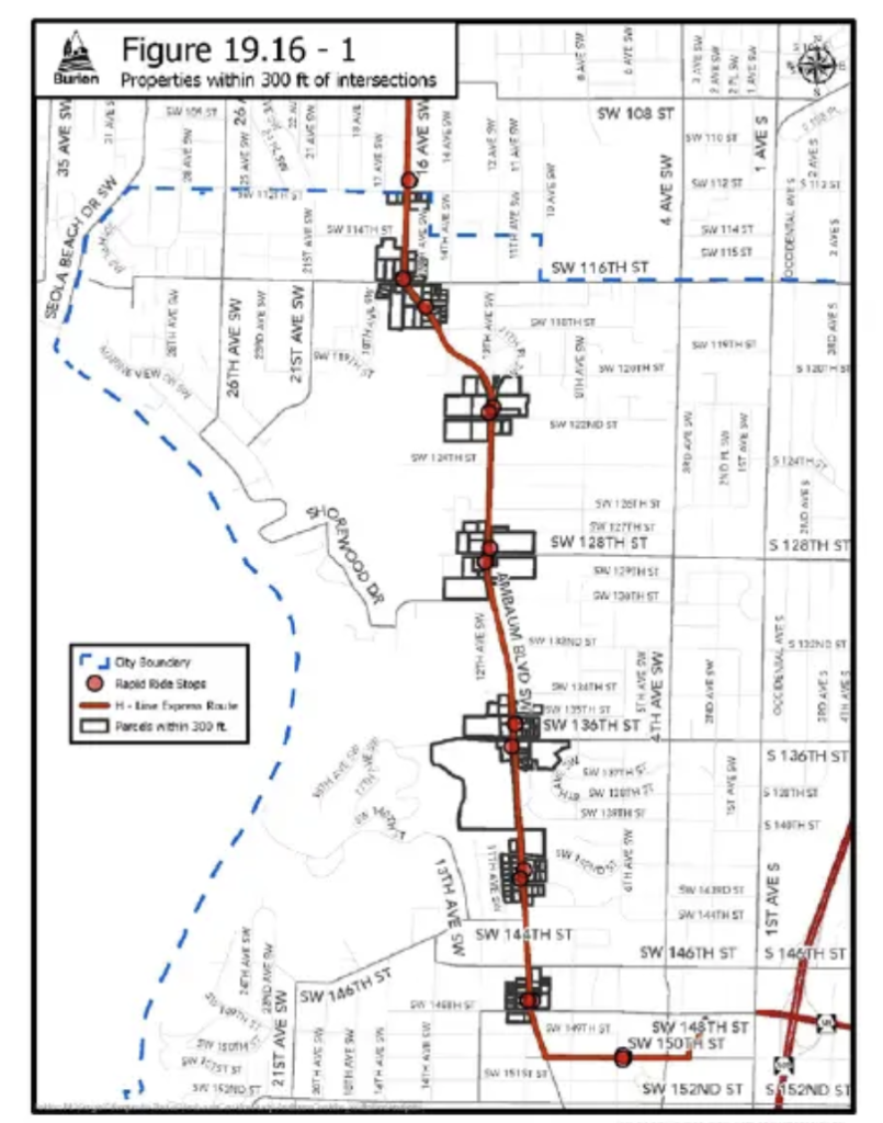 A map shows the station overlay areas on Ambaum Boulevard Southwest. 