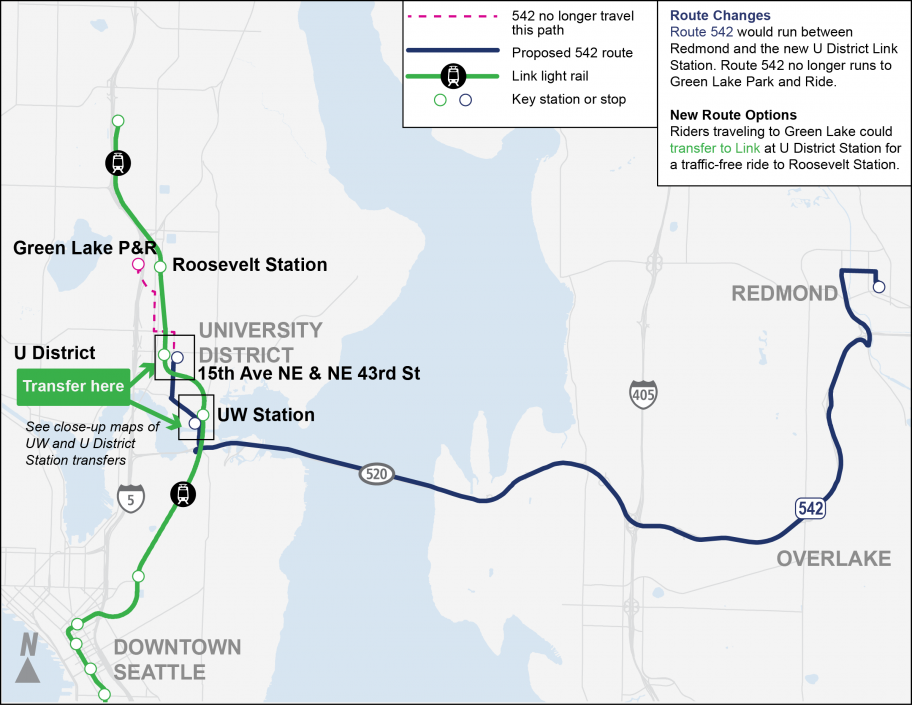 Revisions to Route 542. (Sound Transit)