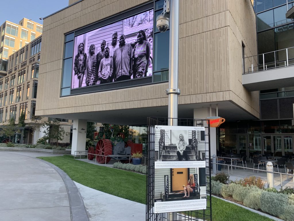 A photo of an art installation at the JUMP Boise campus. 