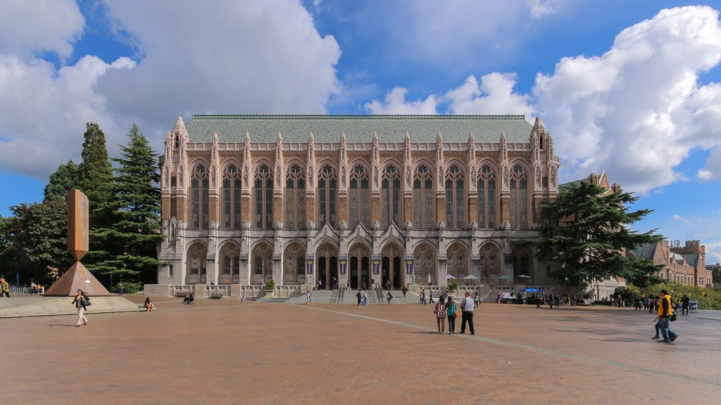 Suzzallo Library from red square at the University of Washington