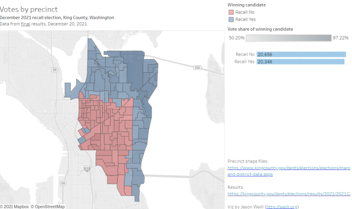 Kshama Sawant recall results map by Jason Weill
