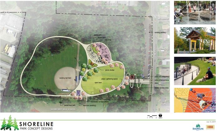 Proposed changes to Briarcrest/Hamlin Park include an open lawn and picnic area.