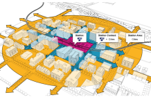 Deep Seattle Light Rail Stations, Other ST3 Details Emerging Ahead of Draft Plan Release A graphic shows jurisdiction with a Sound Transit station surrounded by mid-rise buildings for two blocks in each direction. The immediately adjacent blocks shows joined decision making, but the further out station areas land use is up to the City.