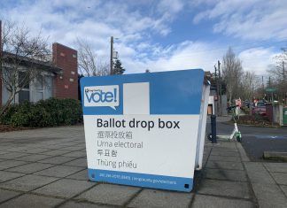 Crisis Care Levies and School Bonds the Subjects of April Special Election A photo of King County ballot drop box on a sunny day.