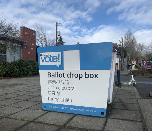 Odd-Year Elections Suppress Tenant Votes but Even-Year Election Bill Can Fix That A photo of King County ballot drop box on a sunny day.
