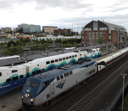 Transpo Notes: Delays Are Hitting Everything, In-Person Meetings, and New Projects Trains at a station