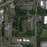 Aerial view of Tukwila Station Area and Longacres site