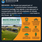 Senate Democrats tweet with Move Ahead WA graphic