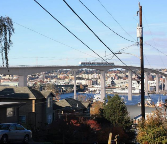 Dubicki: Begging Seattle To Do Something Right Is Utterly Exhausting A rendering shows the elevated 14th Avenue NW alignment for Ballard Link.