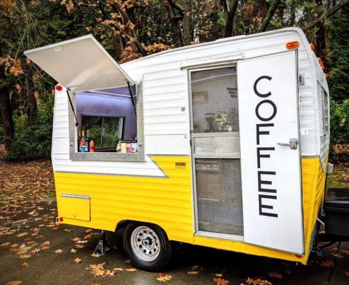 A photo a coffee vending truck.