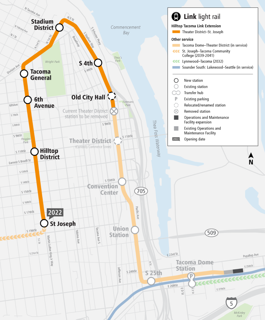 A map of the Link expansion in central Tacoma