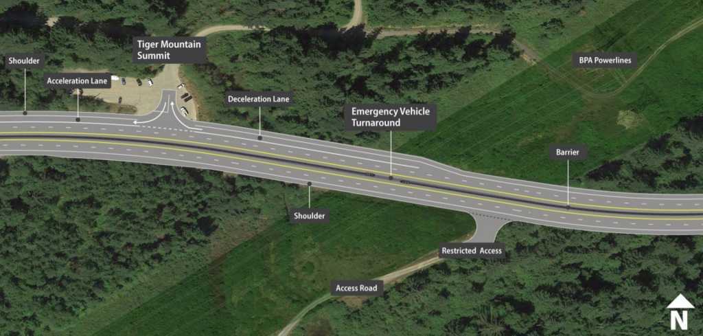 Blueprint of a highway next to greenspace