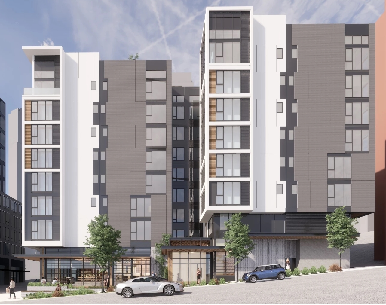 Western facade of proposed Blossom Apartments